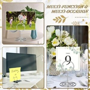 Set Of 40 Spiral Metal Photo & Card Holders - Silver